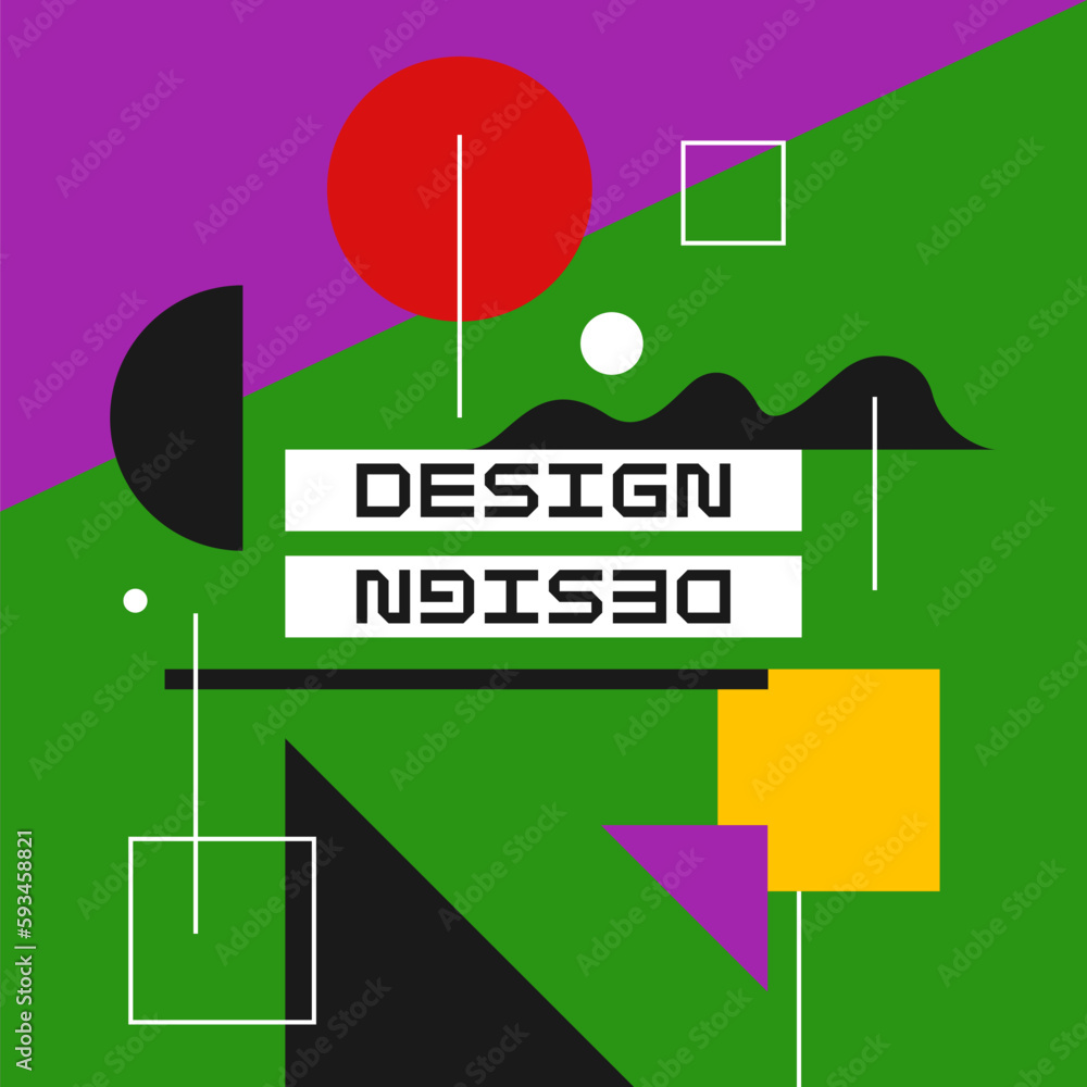 Poster modern geometric composition of various shapes. illustration for design. abstract background in the 