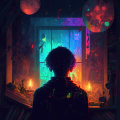 person in the night