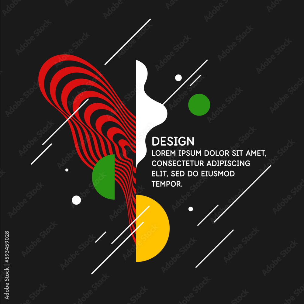 Poster modern geometric composition of various shapes. illustration for design. abstract background in the 