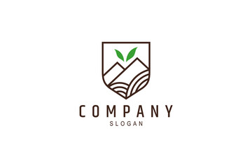 Agriculture and Landscape logo in shield frame design suitable for business and product name