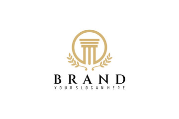 Law firm Pillar logo Luxury column in simple flat design style