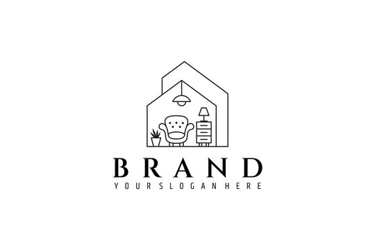 Home furniture logo with a simple design style