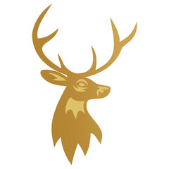 Gold Deer Golden Stag Logo Design Mascot