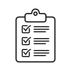 Clipboard and checklist icon. Project management, questionnaire line icon. To do list vector icon for web site and app design.