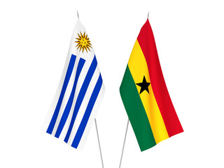 Ghana and Oriental Republic of Uruguay flags