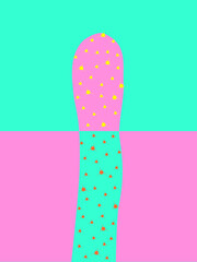 Abstract minimalist bright candy cactus