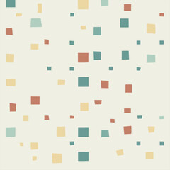 Pastel messy rectangle background of squares and dots. festive seamless pattern