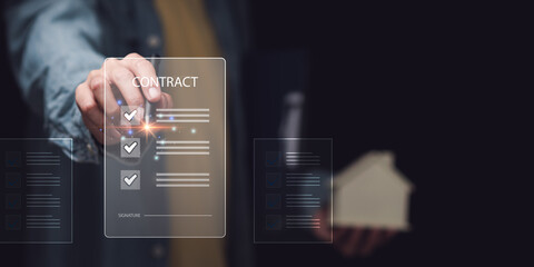 businessman validates and manages business documents and agreements ,Signing a form ,signing a business contract approval ,contract documents confirmation or warranty certificate,Business paperwork