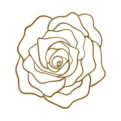 Rose bud icon front view. Simple elegant rose flower pattern for wedding invitations and cards.