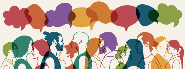 People talking dialogue and inform.