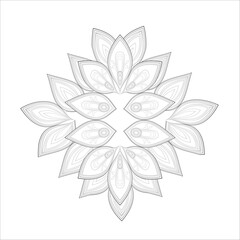 Coloring Books for adults. Hand drawn flowers in zentangle style for t-shirt design or tattoo and coloring book