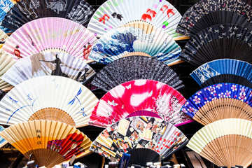 扇子のディスプレー