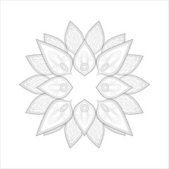 Coloring Books for adults. Hand drawn flowers in zentangle style for t-shirt design or tattoo and coloring book