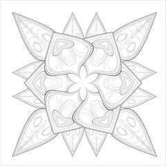 Coloring Books for adults. Hand drawn flowers in zentangle style for t-shirt design or tattoo and coloring book