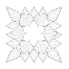 Coloring Books for adults. Hand drawn flowers in zentangle style for t-shirt design or tattoo and coloring book