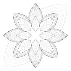 Coloring Books for adults. Hand drawn flowers in zentangle style for t-shirt design or tattoo and coloring book