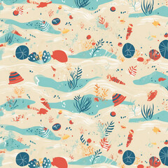 seamless pattern with shells