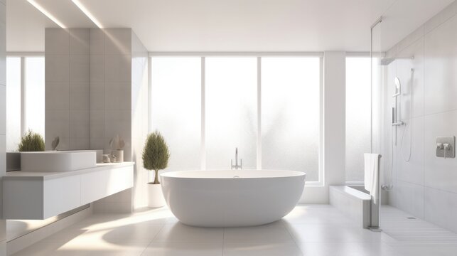 Luxury Bathroom Background. Stylish Interior Design. Generative AI.