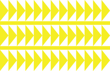 pattern of yellow triangles repeat in seamless pattern.Vector illustration on white background