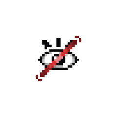 Obraz premium pixel art eye mute icon good for your project and game.