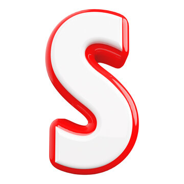 3d letter S red font render