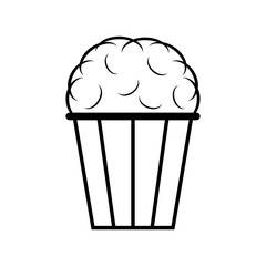 Popcorn food design icon, web corn box snack flat vector illustration element