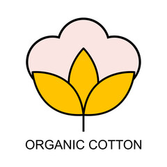 Cotton organic icon, clothing symbol natural symbol, web graphic vector illustration
