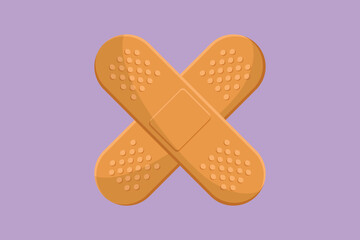 Character flat drawing of adhesive bandage elastic medical plasters. Illustration of medical plaster, elastic bandage patch. Medical health care service excellence. Cartoon design vector illustration