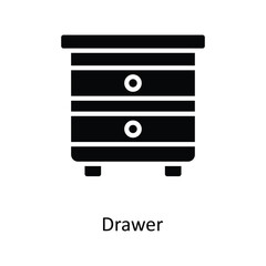 Drawer Vector   Solid icons. Simple stock illustration stock