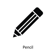 Pencil  Vector   Solid icons. Simple stock illustration stock