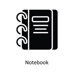 Notebook Vector   Solid icons. Simple stock illustration stock
