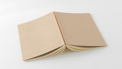 Recycled paper book on white background