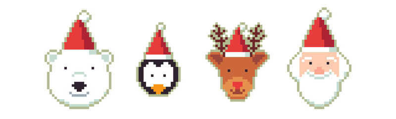 X-mas Faces Pixel Version.