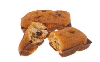 biscuit with chocolate drops isolated