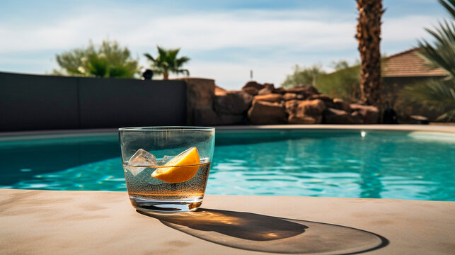 Cocktail by luxury pool