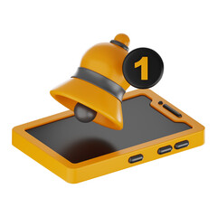 Premium phone notification icon 3d rendering on isolated background PNG