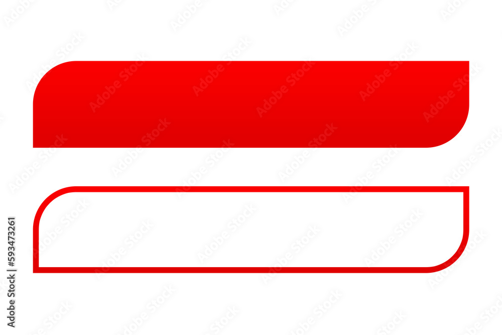 Aufkleber lower third youtube transparent template design, red button for text background