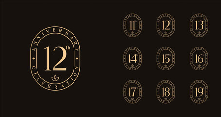 Luxury anniversary number logo. Birthday celebration with beauty and elegant concept