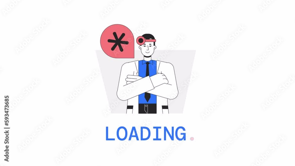 Poster emergency medic loader animation. medical doctor service. flash message 4k video footage. isolated o
