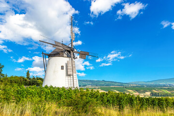 Old windmill near Retz village in Austria.