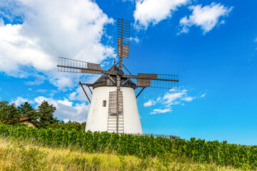 Fototapeta premium Old windmill near Retz village in Austria.