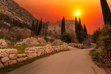 Castle Sokol in Dalmatia region. Croatia.