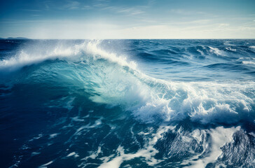 Waves in the ocean. Beautiful natural background. Toned. High quality photo