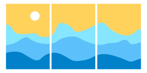 Photo sur Plexiglas Bleu illustration of a mountain landscape