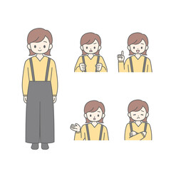 若い女性　ポーズ　セット