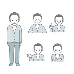 男性　ポーズ　セット　シンプルカラー