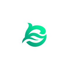 G Leaf Logo Design. Letter G Simple Logo. Leaf Icon