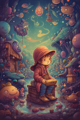 The Young Wizard's Enchanted Adventure in a Magical Realm of Mystical Creatures