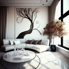 elegant minimalist living room decoration
