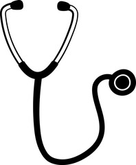 Stethoscope Nurse Healthcare Handdrawn Outline Illustration ilhouette Clipart